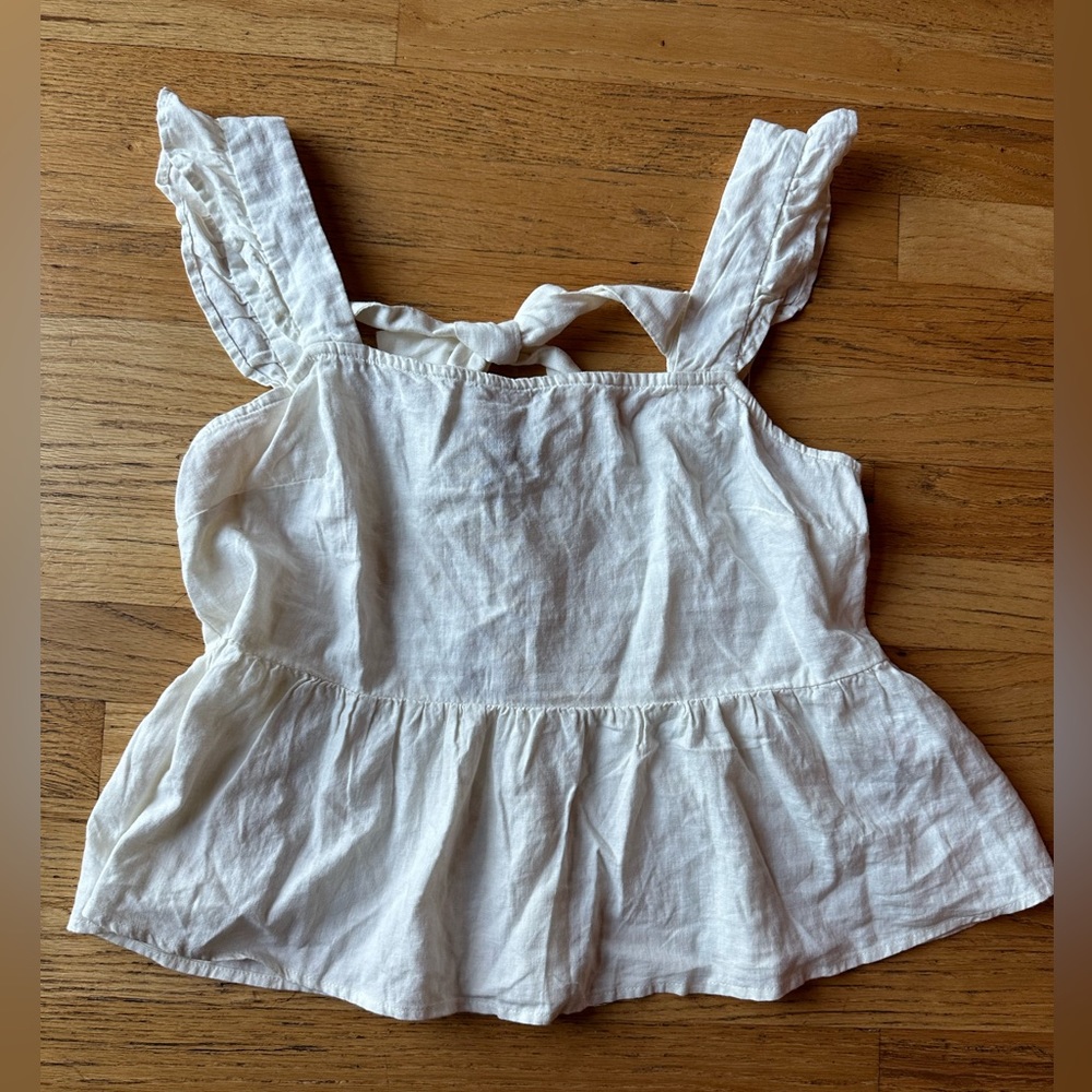 New Look white flowy crop tank NWT